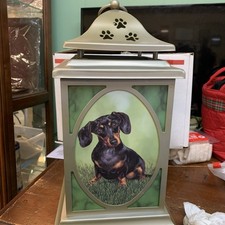 The Danbury Mint The Daschund Lantern Stained Glass Art by Christopher Nick picture