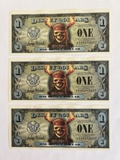 2007 $1 Disney Dollars Pirates Of The Caribbean 3 Consecutive UNC 20th Anniv picture