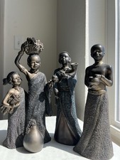 Set of 3 African Women  Figurines Painted picture