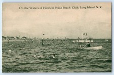 On The Waters Of Hewlett Point Beach Club LI NY East Rockaway NY Postcard picture