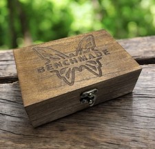 Benchmade Custom Wooden Display Box Laser Engraved 6”x4”x2” picture