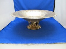 Vintage GRAMMES Art Deco 11 Inch COMPOTE-IRIDESCENT BUBBLE LACQUER-Leaf Base picture