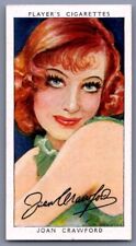 1938 Player's Cigarettes Film Stars Joan Crawford #9 U.K. Tobacco Trading Card picture