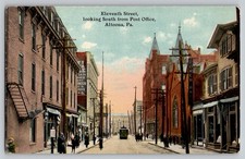 Eleventh Street View From Post Office Altoona Pennsylvania PA Postcard 1910s picture