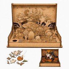 Halloween Wooden 3D Puzzles for Adults, Halloween Witch Craft Building Kit picture
