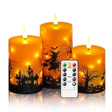 Sasigeiaa Halloween Flameless 3 inches x 4 inches/5 inches/6 inches, Orange picture