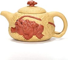 Teapot Chinese Yixing Zisha Clay Handmade Gongchun Tea Pot Yellow Wealth spittor picture