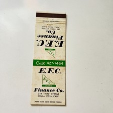 EFC Finance Co 244 Third Ave Chula Vista CA Vintage Matchbook Cover 4MB102-6 picture