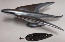 OEM 1952 1953 1954 1955 WILLYS AERO Ace Lark Hood Ornament w Cast Iron Mount  picture