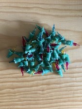 48 Vintage Green Plastic Flower Push In Replacement String Light Christmas Bulbs picture