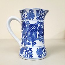 Blue & White Chinese Asian Pitcher Farmhouse Decor Porcelain Chinoiserie picture