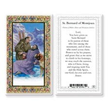 Saint Bernard of Montjioux + Prayer - Laminated Holy Card E73-965 picture