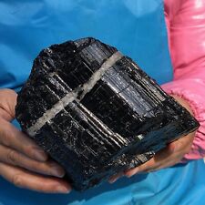 6.1LB  Large Natural Black Tourmaline Crystal Gemstone Rough Mineral Specimen picture