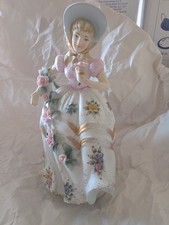 Vintage Antique Lefton Victorian Figurine Sculpture Japan KW2006B, Flower Lady picture