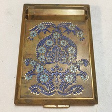 Antique Richard Hudnut Compact and Lipstick in Golden Case With Mirror ORG Box picture