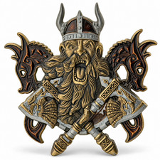 USMC MSG Marine Security Guard Copenhagen Denmark Viking 3D Challenge Coin picture