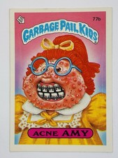 1985 Topps Garbage Pail Kids -Series 2 -Glossy #77b ACNE AMY (EX) See PICS picture