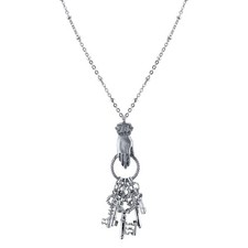 1928 Jewelry Multi Keys Charm Necklace 28 Inches, Silver picture