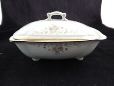 Adamantine China Wheeling Pottery Co  Floral Pattern Covered Serving Dish Footed picture