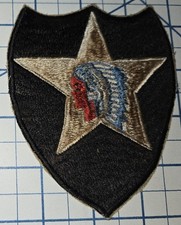Large WW2 INDIAN HEAD 2nd Infantry Division US Army WWII Cloth Patch Div picture