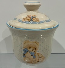 VTG  Tienshan Country Theodore Teddy Bear Sugar Canister Jar Lid 5.5” Small Chip picture