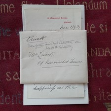 Antique 1892-1893 Livock Family Birthday Letters Norwich Ephemera Gage Livock picture