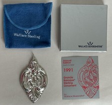 1991 Wallace Sterling GRANDE BAROQUE 12 DAYS OF CHRISTMAS CALLING BIRDS Ornament picture