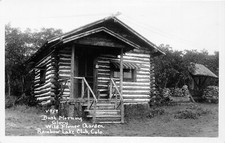 H32/ Rainbow Lake Club Colorado RPPC Postcard c40s Bush Morning Glory Cabin picture
