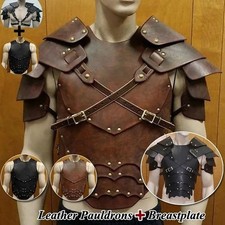 Medieval Shoulder Chest Vest Armor PU Leather Warriors Knights Cosplay Costume picture