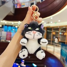 Disney Cute Lucifer Cat Keychain Anime Movie Stuffed Doll Soft Lucifer Cat Plush picture
