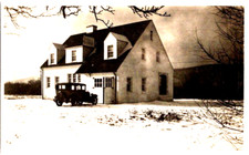 Rppc Cape Cod style home with antique car in driveway postcard a46 picture