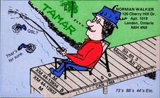 London Ontario - CB Radio QSL Card Tamar Fisherman on Dock XM 44-13934 - 1977 picture