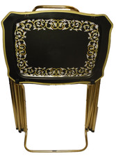 Mcm Vintage Cal Dak Tv Trays Set Of 4 With Stand Gold picture