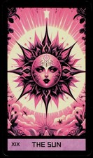 The Sun Pink Gothic  Tarot Card Single picture