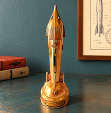 VTG 1961 Duro Mold Metal Rocket Coin Bank Mechanical Calcasieu-Marine Promo  picture
