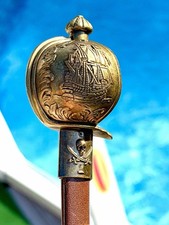 11” Pirate Cutlass Miniature Sword Ship Skull Crossbones Pistols Decorative picture