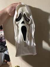 Vintage 90s Scream Gen 1 Ghost Face White Shroud Fun World Div Mask Small Dot picture
