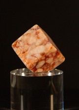 Flower Agate Crystal Freeform Cube Flat Bottom Self Standing Madagascar 82g picture