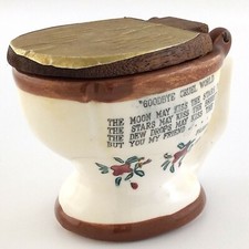 Vintage Goodbye Cruel World Toilet Gag Gift Mug Handle Man in Toilet Japan T236 picture