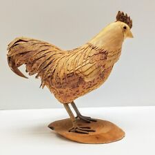 Chicken Rooster Primitive Folk Art Farm House Country Rustic Corn Husk Wood  8