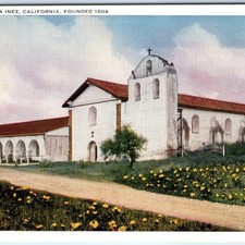c1910s Mission Santa Ines Postcard Solvang CA Spanish Franciscan Inez PNC Z109 picture