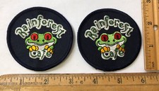 Lot Of 2 Rainforest Cafe Restaurant Iron On Patch Tree Frog Logo Disney Animal picture