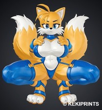 Tails Sexy Adult Statue Fox Girl Squat Blue Suit Sonic KEKIPRINTS 13