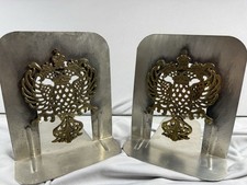 Vintage Metzke 1980 Scottish Rite Masonic Double Headed Eagle Bookends USA picture