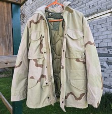 Vintage Military Army Heavy Field Coat Mens SMALL Camouflage Jacket Cold Weather picture