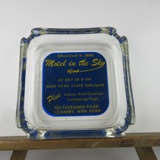 VINTAGE ADVERTISING GLASS ASHTRAY  