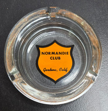 Vintage Clear Glass Marketing Ashtray Normandie Cafe Gardena California picture