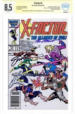 X-Factor #5N CBCS 8.5 Newsstand Witnessed Sig Frenz/Rubinstein/Shooter 1986 picture