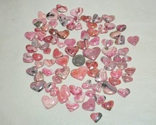 85 pcs LOT Rhodochrosite Carved Hearts from Argentina * Wholesale Bulk * picture