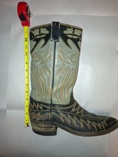 VINTAGE FANCY WESTERN COWBOY BOOT – SINGLE BOOT – ORNATE MULTICOLOR STITCHING picture